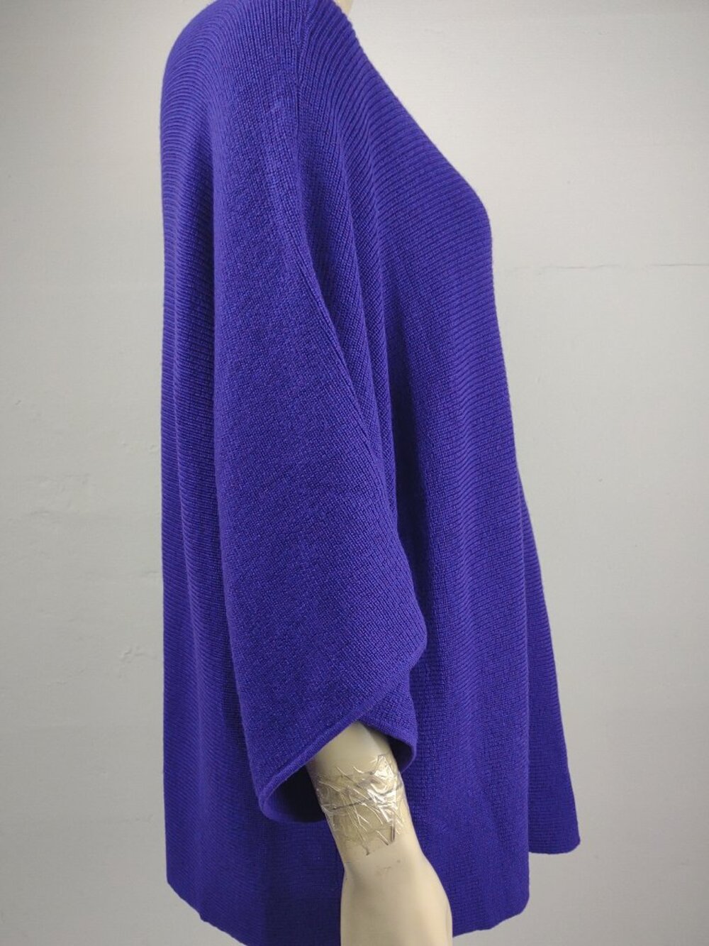 Eileen Fisher purple 100% Merino Wool boxy oversized pullover sweater Large - Picture 3 of 7